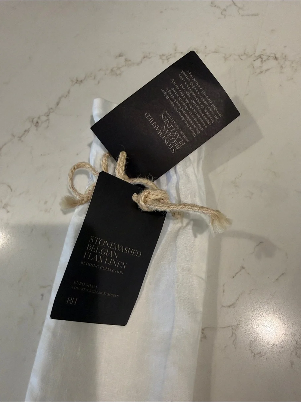 Restoration Hardware White Linen Pillow Sham 26x26